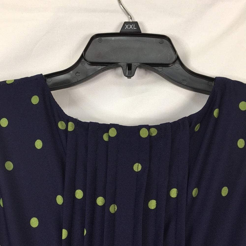 Perceptions New York Midi Sleeveless Navy Blue and Olive Dress Size L Like-NEW - Picture 10 of 10